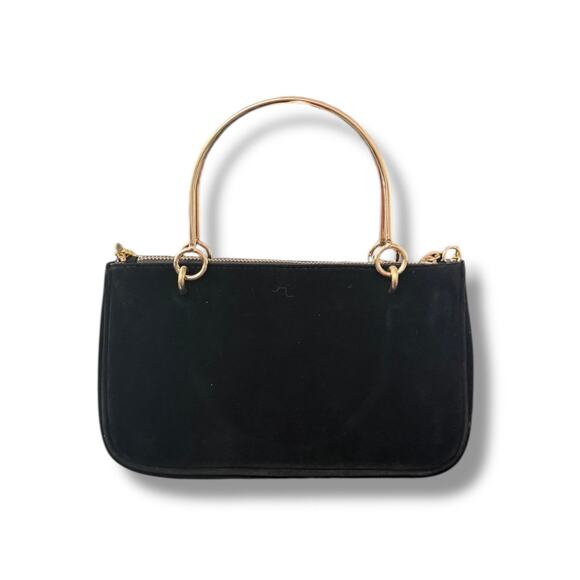 Gucci Beauty Black Velvet Cosmetic Pouch With Gold Bee Crossbody Handbag Purse - Picture 3 of 6